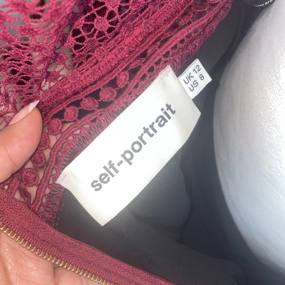 NWOT Retail $435 Self-Portrait Red SELF-PORTRAIT Dot Mesh Tiered Mini Dress - Picture 8 of 9